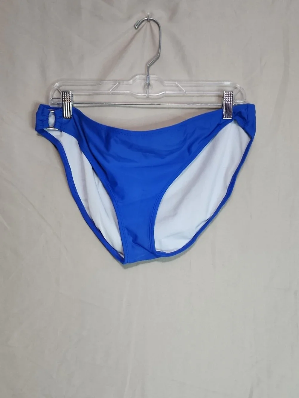 Jaclyn Smith Blue and White Palm-Print Two-Piece Swim Set